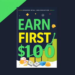 Create an ebook cover for a book titled 'Earn Your First $100'