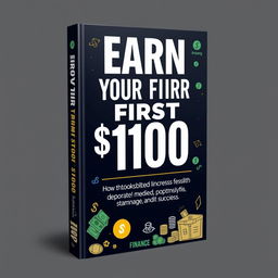 Create an ebook cover for a book titled 'Earn Your First $100'