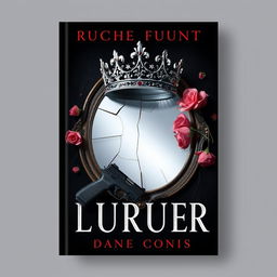 Design a book cover featuring a broken mirror with a crown placed on top of it