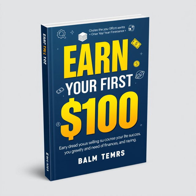 Create an ebook cover for a book titled 'Earn Your First $100'