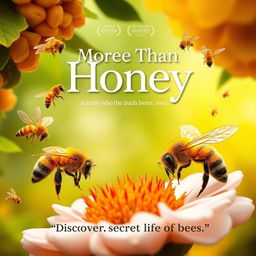 Create a movie poster for a film titled 'More Than Honey' about bees