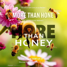 Create a movie poster for a film titled 'More Than Honey' about bees