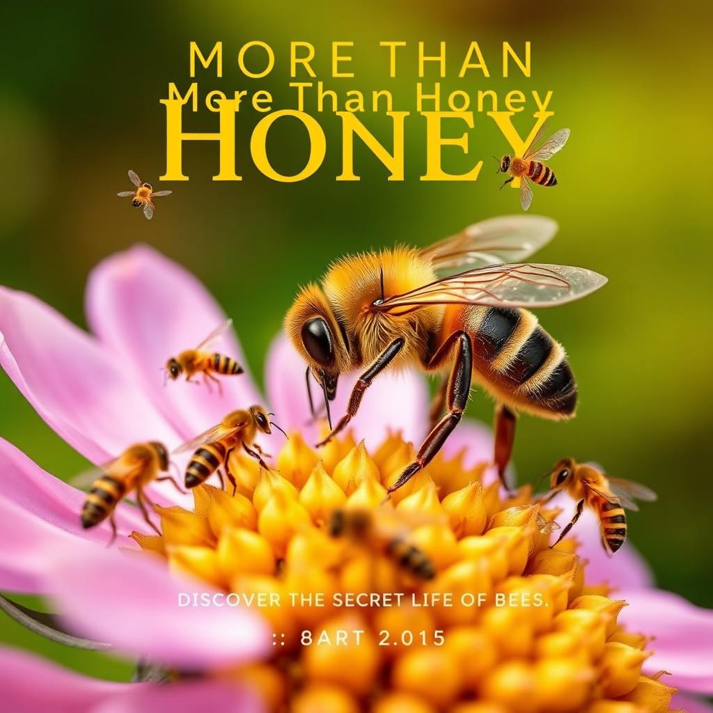 Create a movie poster for a film titled 'More Than Honey' about bees