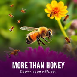 Create a movie poster for a film titled 'More Than Honey' about bees