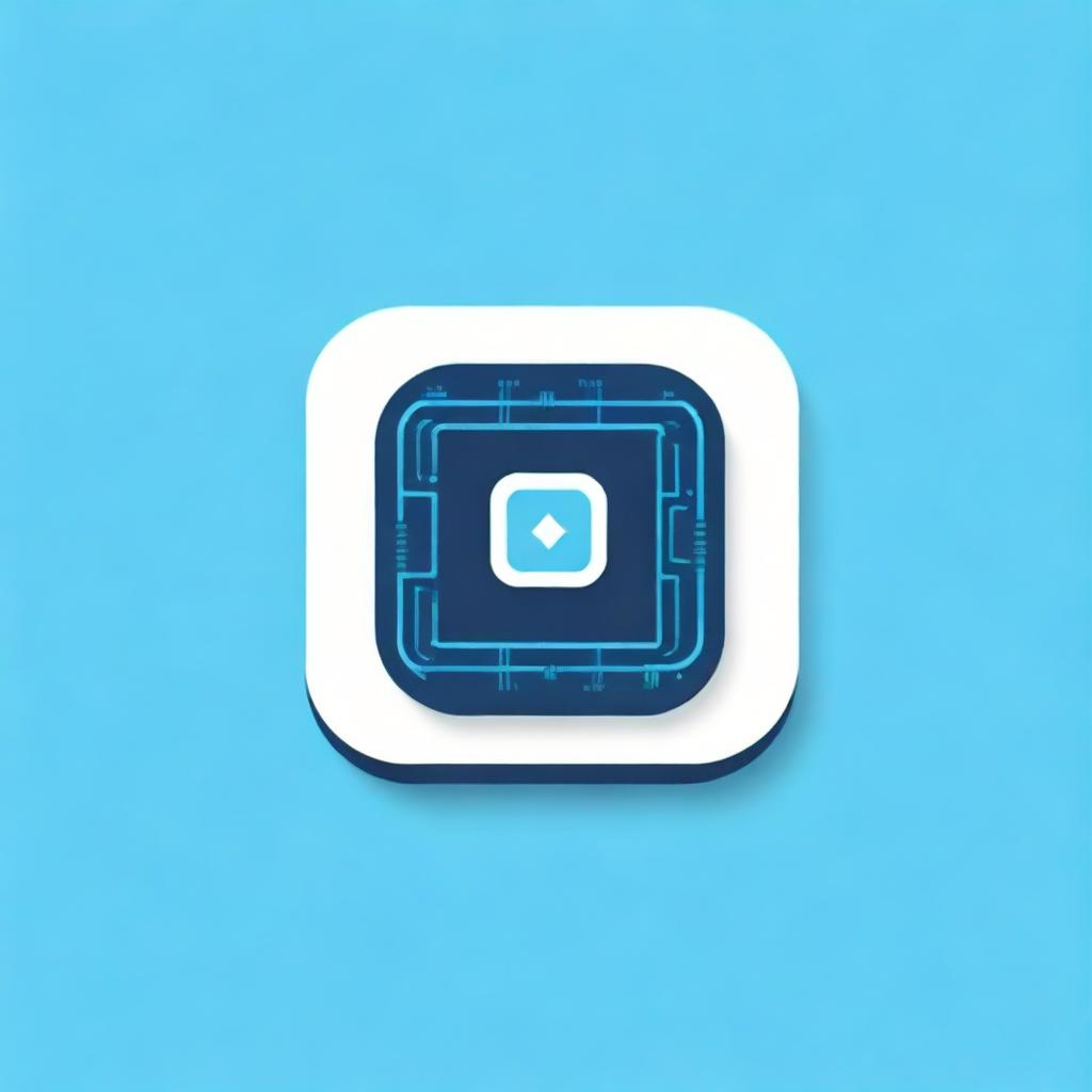 Design an intricate and sophisticated logo for an IT technology website, incorporating numerous elements of digital technology such as circuit boards, coding symbols, fiberoptic designs, and a complex color scheme with multiple shades of blue.