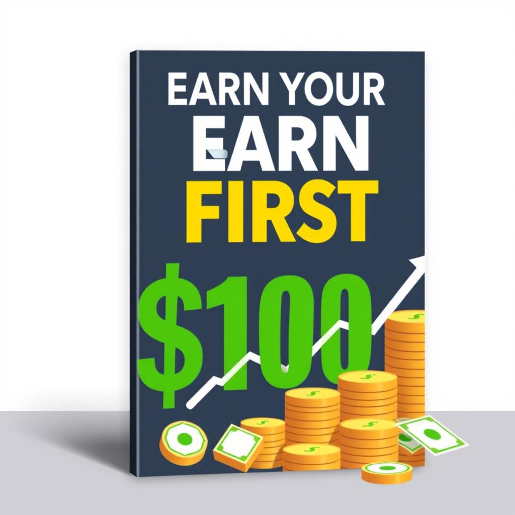 Create an e-book cover for a book titled 'Earn Your First $100'