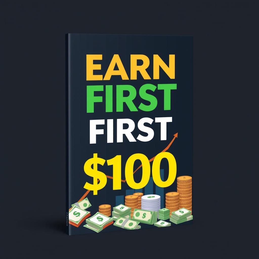 Create an e-book cover for a book titled 'Earn Your First $100'