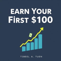 Create an e-book cover for a book titled 'Earn Your First $100'