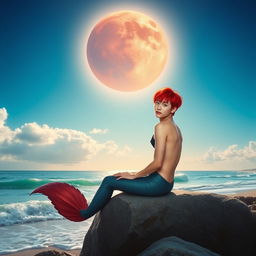 Book cover featuring Jimin from BTS with vibrant red hair and striking blue eyes