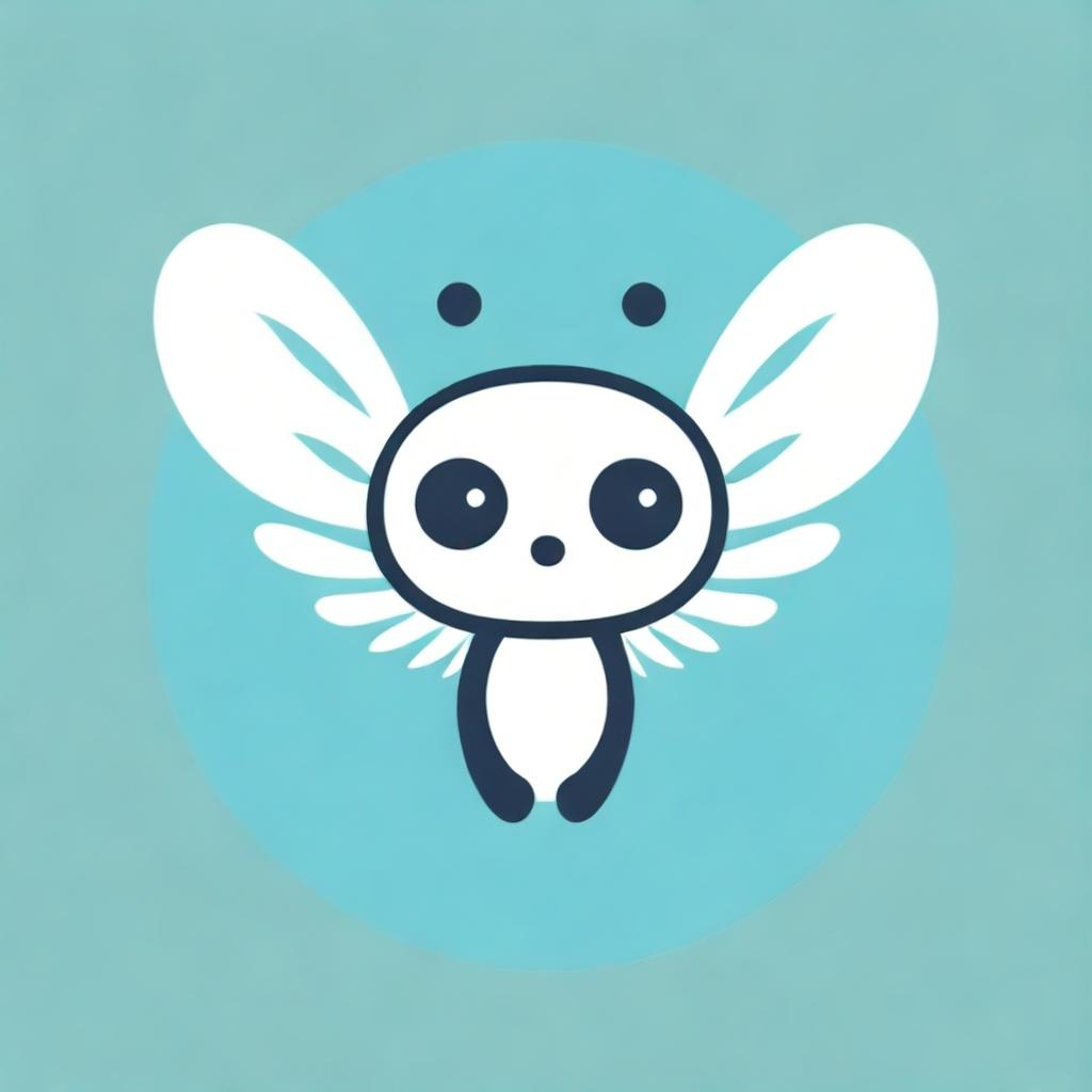 A detailed Telegram channel logo with a complexly designed, cute, and whimsical hybrid of a dragonfly and cat, featuring highly stylized, large, expressive eyes.