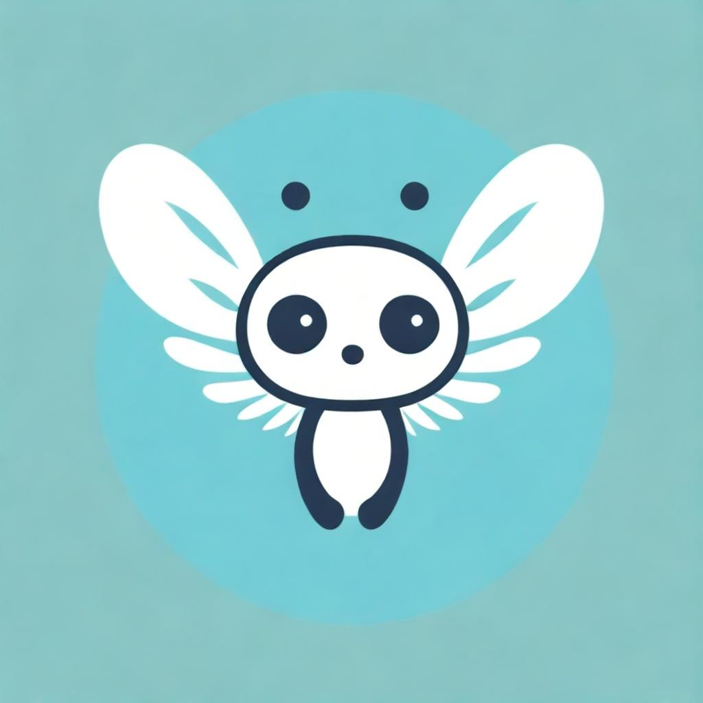 A detailed Telegram channel logo with a complexly designed, cute, and whimsical hybrid of a dragonfly and cat, featuring highly stylized, large, expressive eyes.