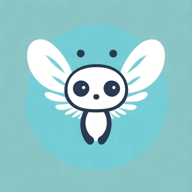 A detailed Telegram channel logo with a complexly designed, cute, and whimsical hybrid of a dragonfly and cat, featuring highly stylized, large, expressive eyes.