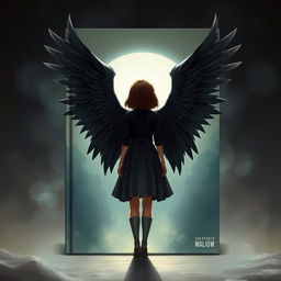 Create a book cover featuring a girl standing with her back turned