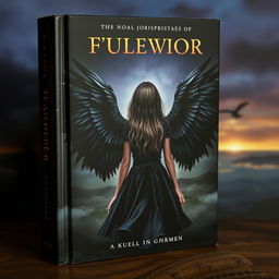 A captivating book cover featuring a girl with her back turned, showcasing large, majestic black wings