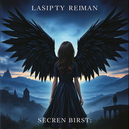 A captivating book cover featuring a girl with her back turned, showcasing large, majestic black wings