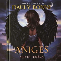 A captivating book cover featuring a girl with her back turned, showcasing large, majestic black wings