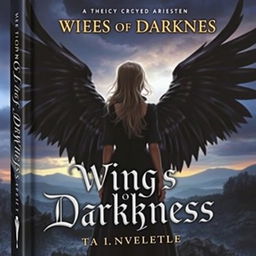 A captivating book cover for a novel titled 'Wings of Darkness'