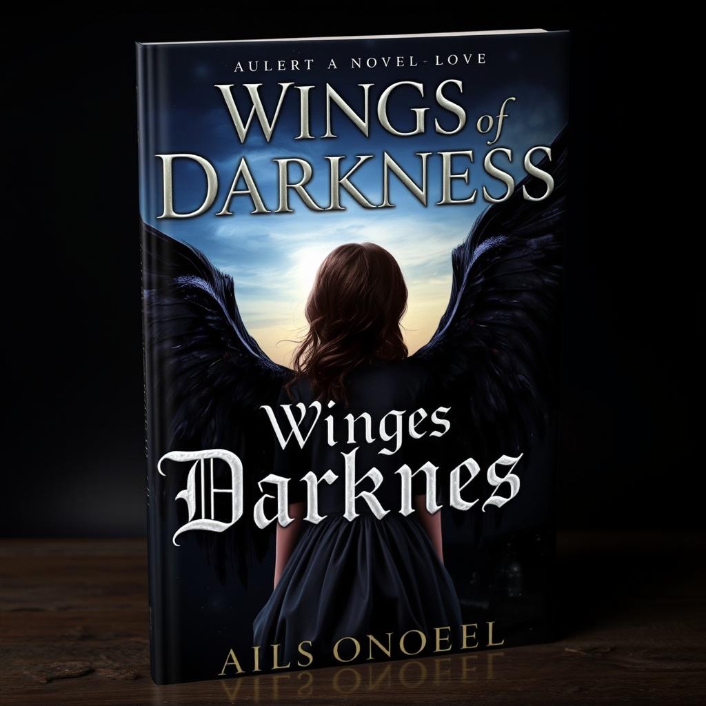 A captivating book cover for a novel titled 'Wings of Darkness'