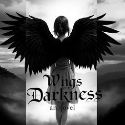 A captivating book cover for a novel titled 'Wings of Darkness'