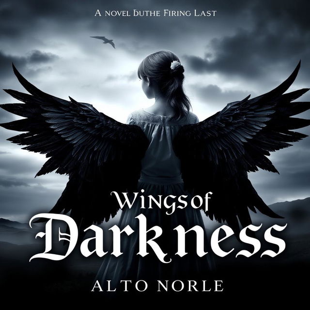 A captivating book cover for a novel titled 'Wings of Darkness'