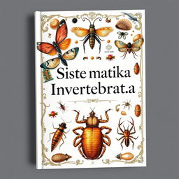 A detailed and elegant book cover for a book titled 'Sistematika Invertebrata'