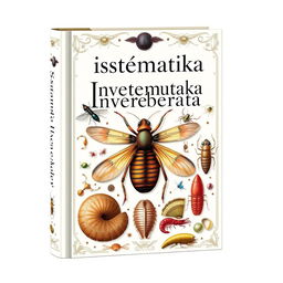 A detailed and elegant book cover for a book titled 'Sistematika Invertebrata'