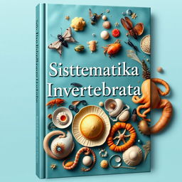 A detailed and elegant book cover for a book titled 'Sistematika Invertebrata'