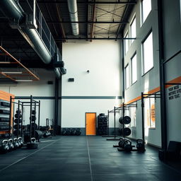 A modern and stylish interior design of a CrossFit gym