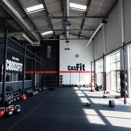 A modern and stylish interior design of a CrossFit gym