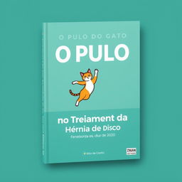 Create an e-book cover titled 'O Pulo do Gato no Tratamento da Hérnia de Disco'