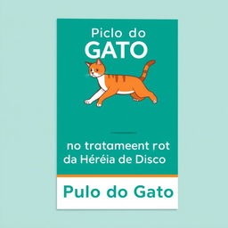 Create an e-book cover titled 'O Pulo do Gato no Tratamento da Hérnia de Disco'