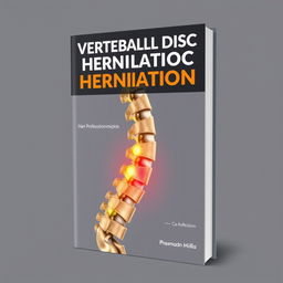 A professional e-book cover about vertebral disc herniation