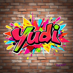 A vibrant and colorful graffiti artwork with the name 'Yudi' prominently featured