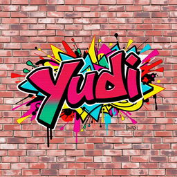 A vibrant and colorful graffiti artwork with the name 'Yudi' prominently featured