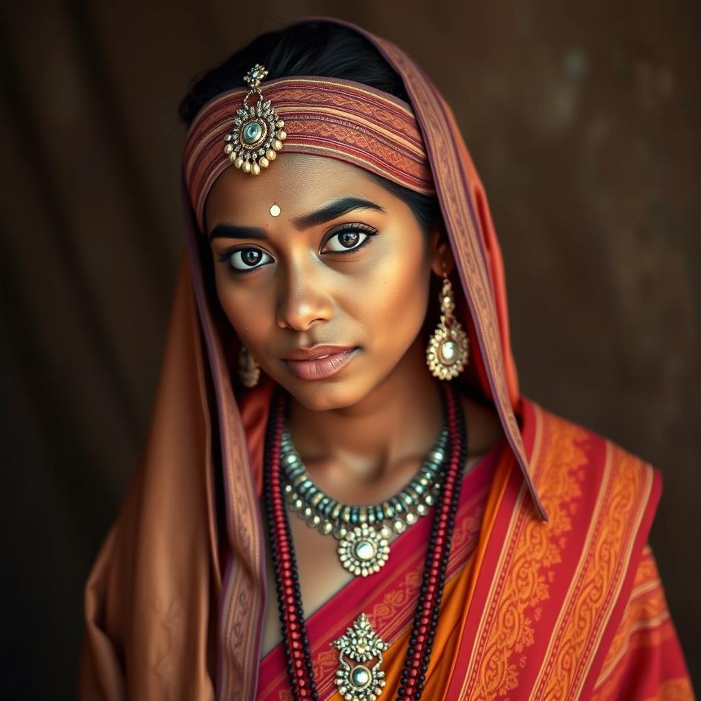 A depiction of an Indian person wearing traditional clothing with minimal coverage, focusing on cultural authenticity and respect