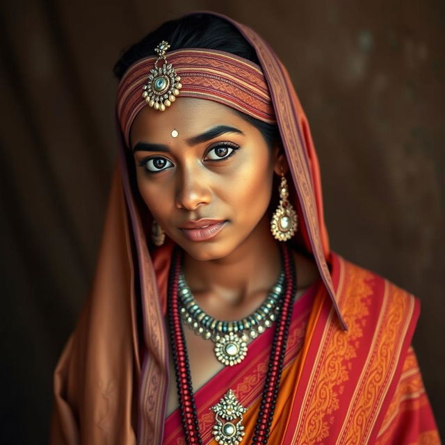 A depiction of an Indian person wearing traditional clothing with minimal coverage, focusing on cultural authenticity and respect