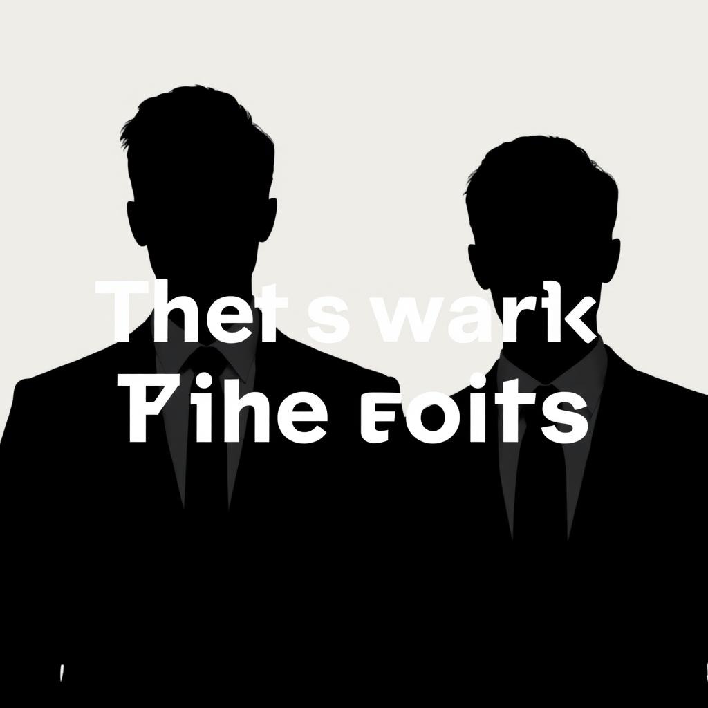 Two men dressed in black suits, both tall, standing as silhouettes