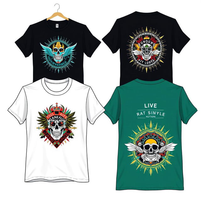 A creative and stylish t-shirt design featuring unique and eye-catching graphics