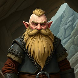 Create an image of a dwarf without a beard