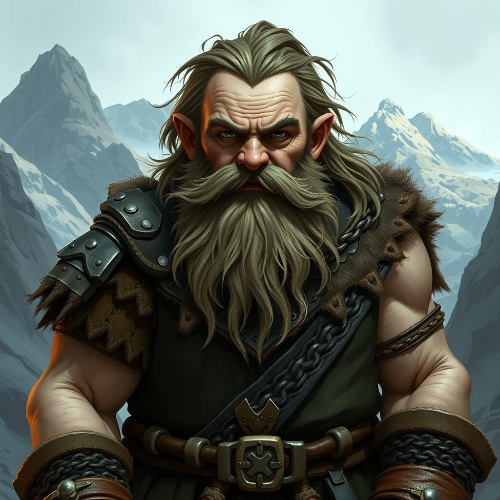 Create an image of a dwarf with no beard