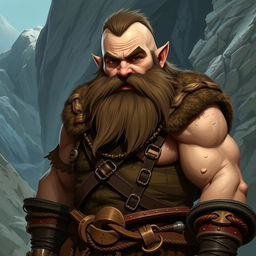 Create an image of a dwarf with no beard