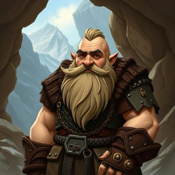 Create an image of a dwarf with no beard