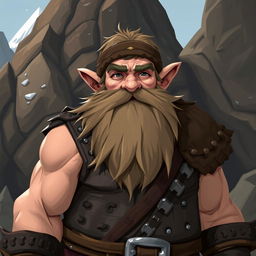 Create an image of a dwarf with no beard