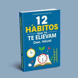 Design a cover for an ebook titled '12 Hábitos Que Te Elevam de Nível'