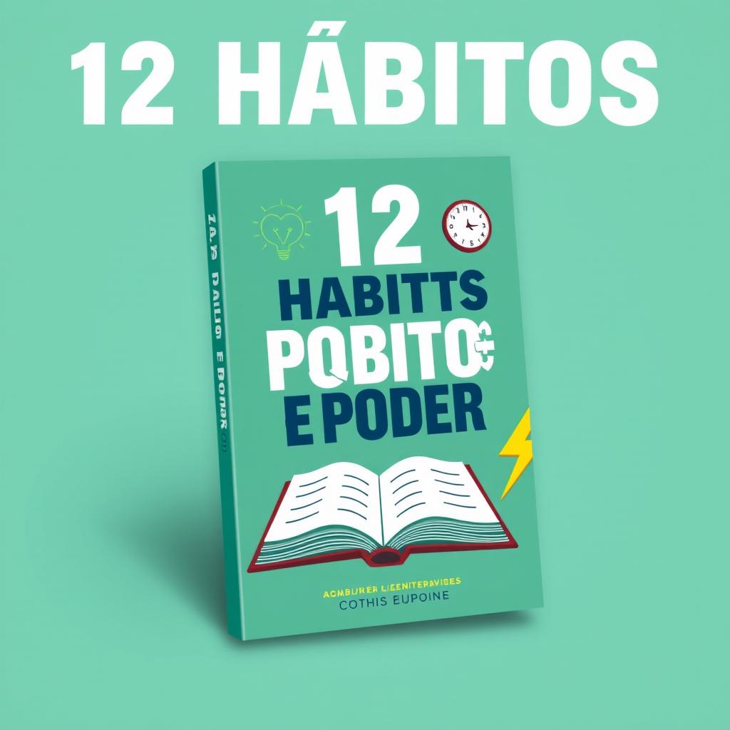 Design a cover for an ebook titled '12 Hábitos de Poder'