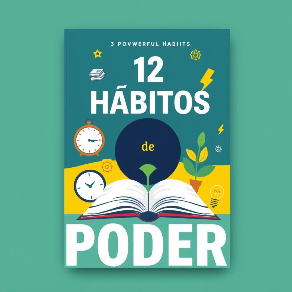 Design a cover for an ebook titled '12 Hábitos de Poder'