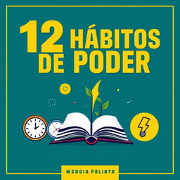 Design a cover for an ebook titled '12 Hábitos de Poder'