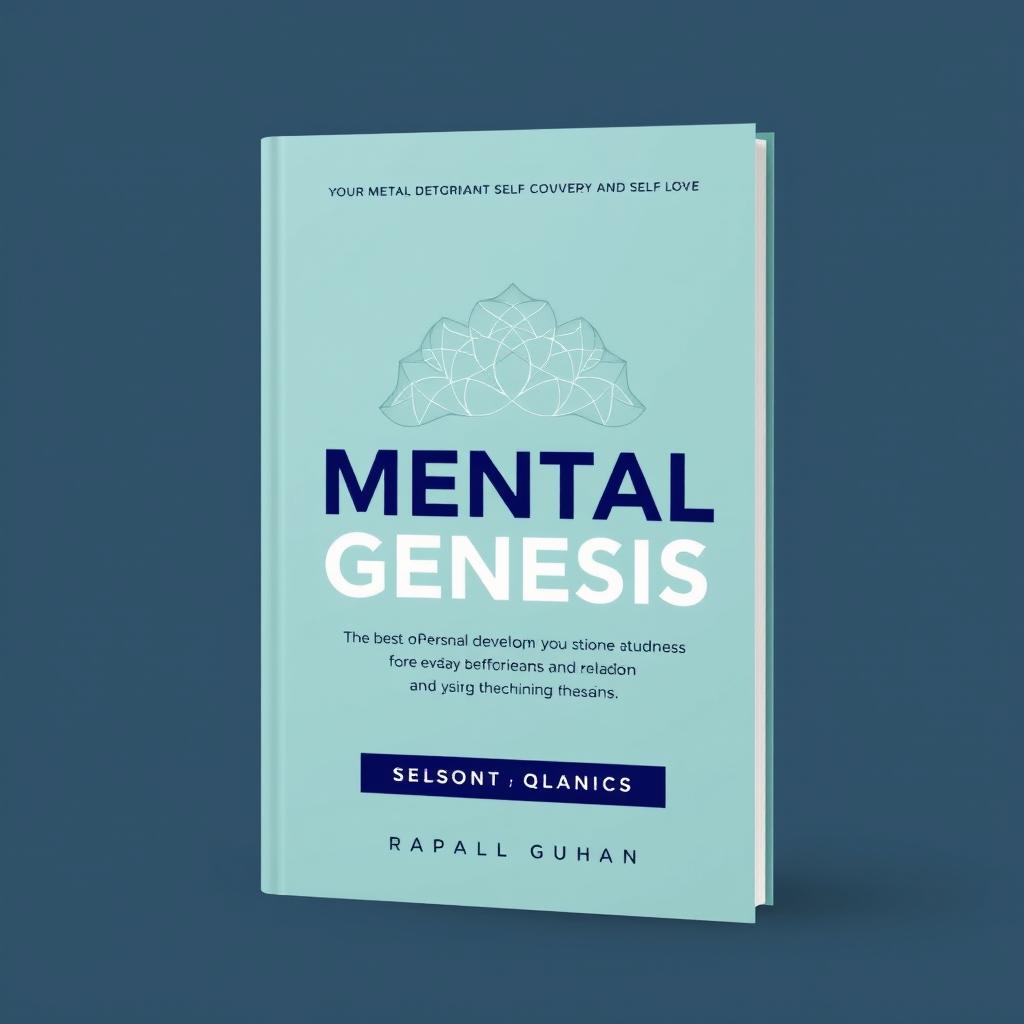 Create a book cover for the title 'Mental Genesis' focusing on themes of personal development, self-discovery, and self-love