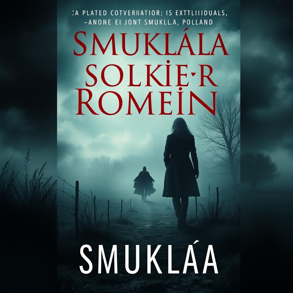 Create a book cover for a romance novel with dark undertones set in Smukała, Poland