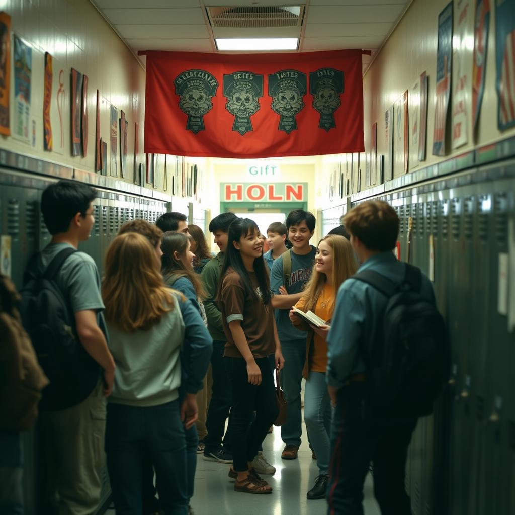 A nostalgic scene capturing high school memories